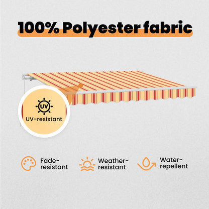 vidaXL Retractable Awning Yellow and Orange 250 x 200 cm Fabric
