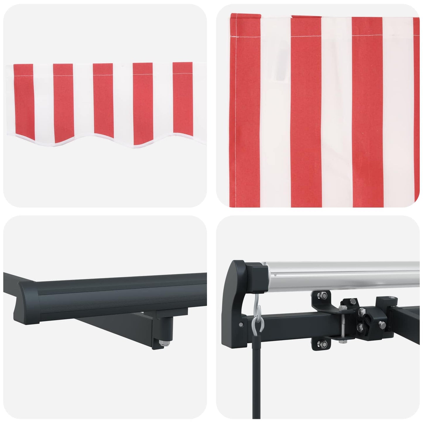 vidaXL Retractable Awning Red 250 x 200 cm Fabric