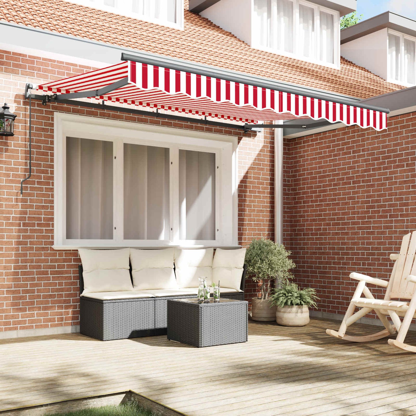 vidaXL Retractable Awning Red 250 x 200 cm Fabric