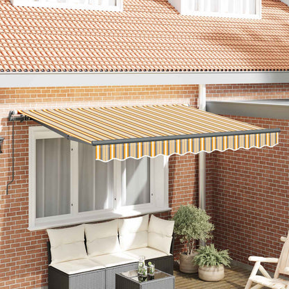 vidaXL Retractable Awning Yellow and Grey 250 x 200 cm Fabric