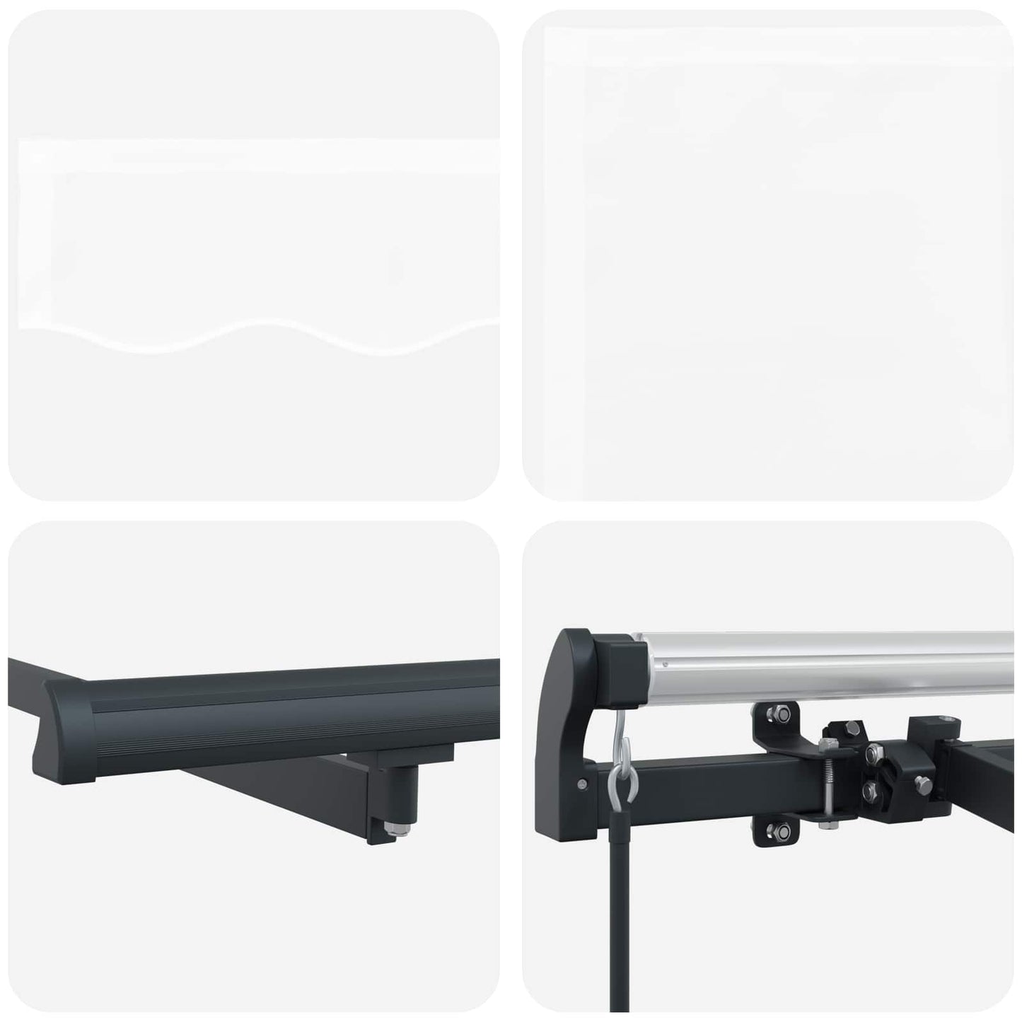 vidaXL Retractable Awning White 250 x 200 cm Fabric