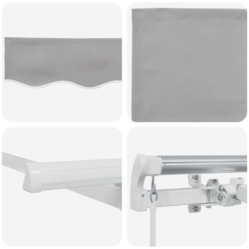 vidaXL Retractable Awning Manual Light Grey 250 x 200 cm Fabric