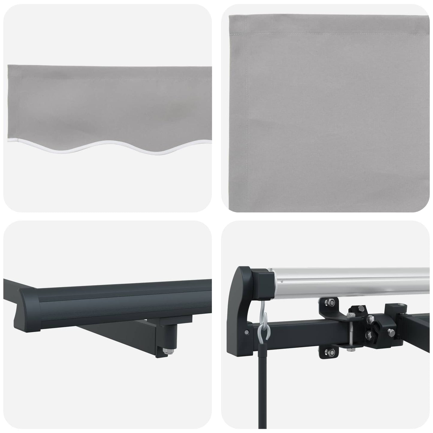 vidaXL Retractable Awning Manual Light Grey 250 x 200 cm Fabric