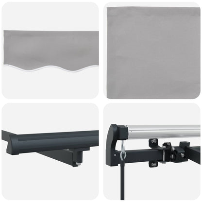 vidaXL Retractable Awning Manual Light Grey 250 x 200 cm Fabric