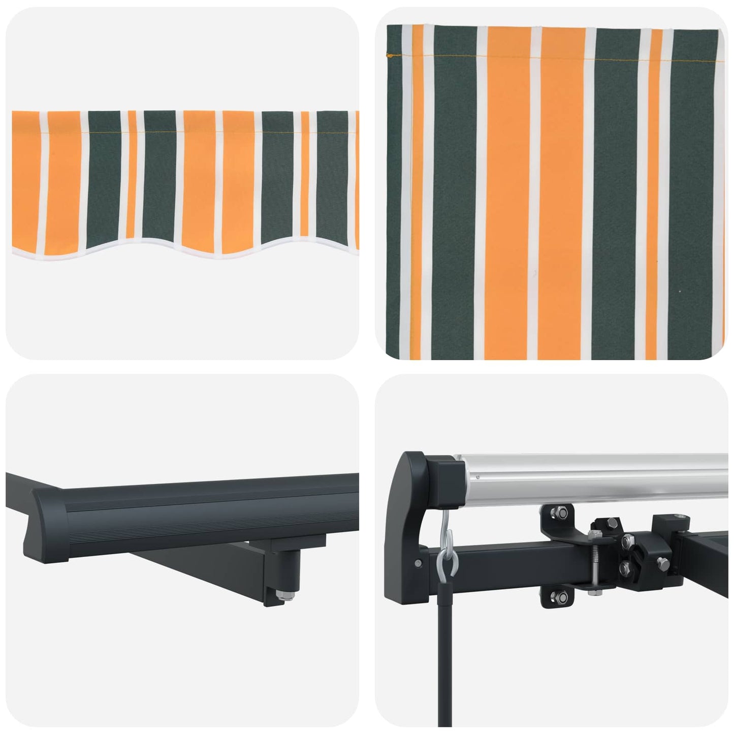 vidaXL Retractable Awning Green 250 x 200 cm Fabric