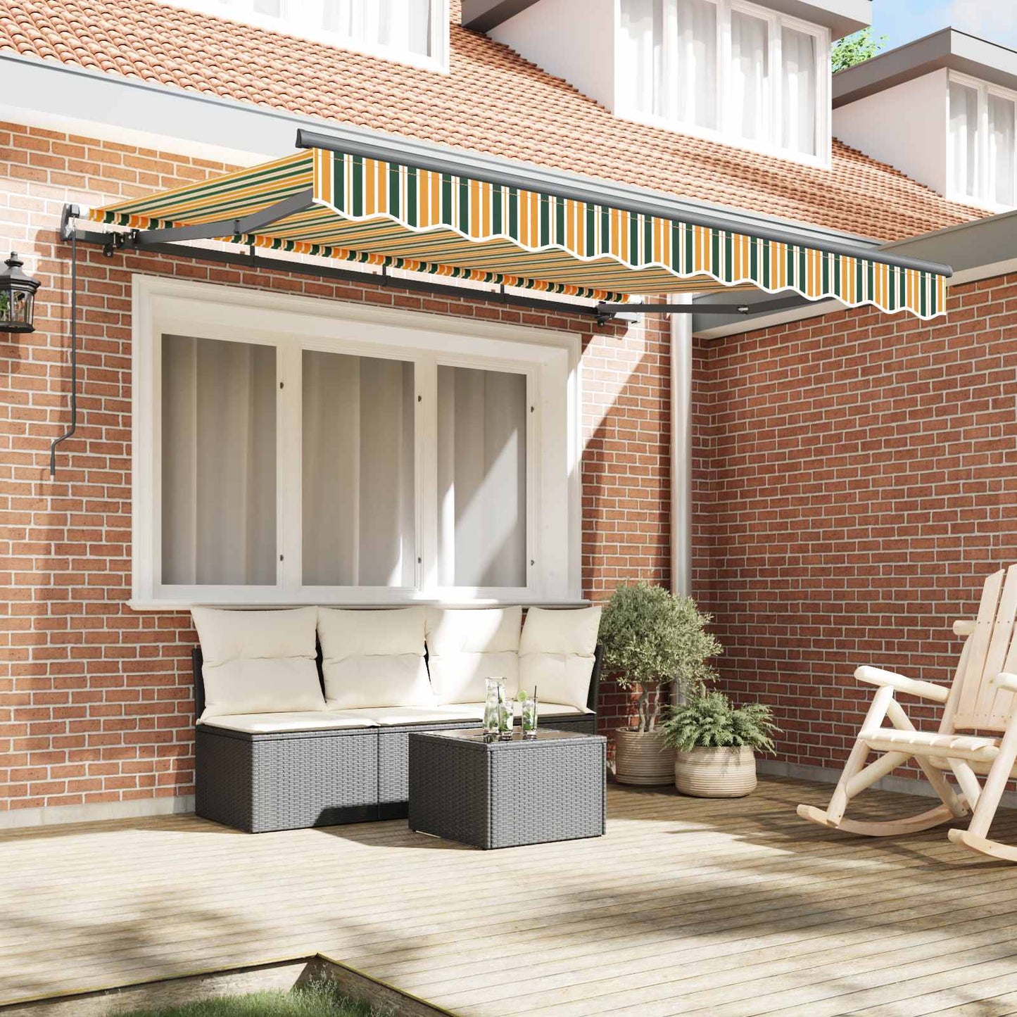 vidaXL Retractable Awning Green 250 x 200 cm Fabric