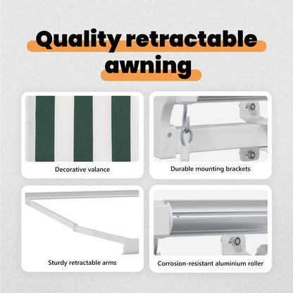 vidaXL Retractable Awning Green 250 x 200 cm Fabric