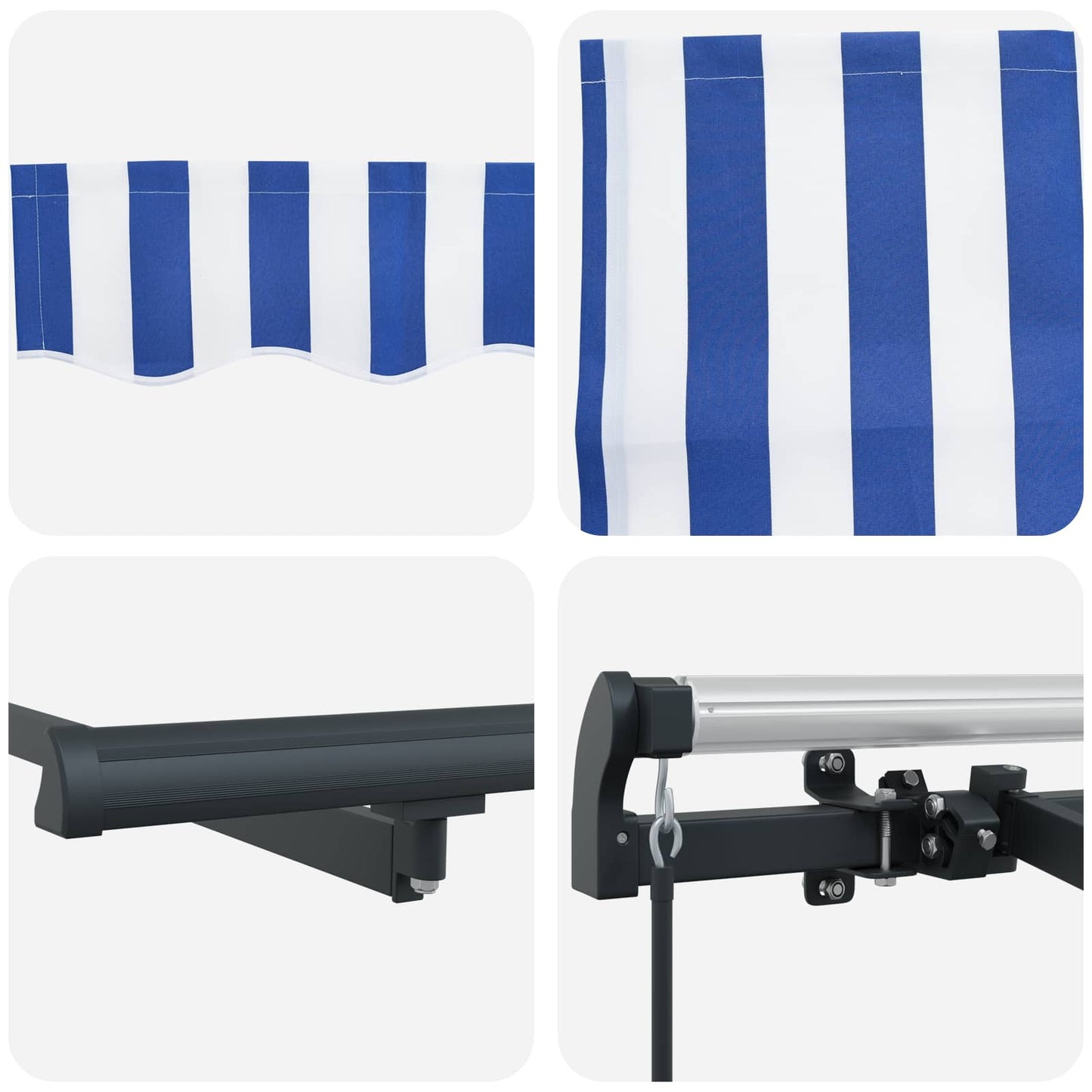vidaXL Retractable Awning Blue 300 x 200 cm Fabric