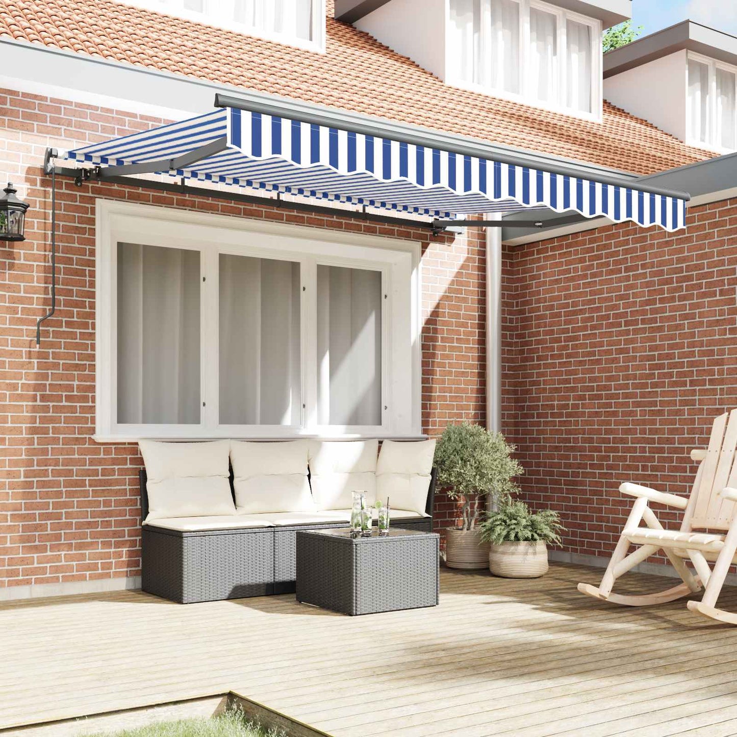 vidaXL Retractable Awning Blue 300 x 200 cm Fabric