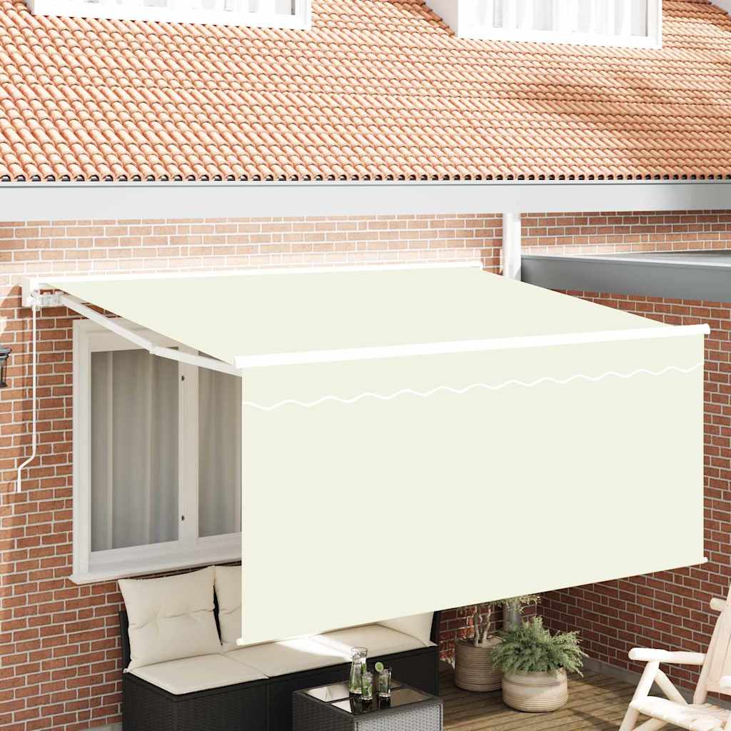 vidaXL Retractable Awning Cream 300 x 200 cm Polyester and Aluminium