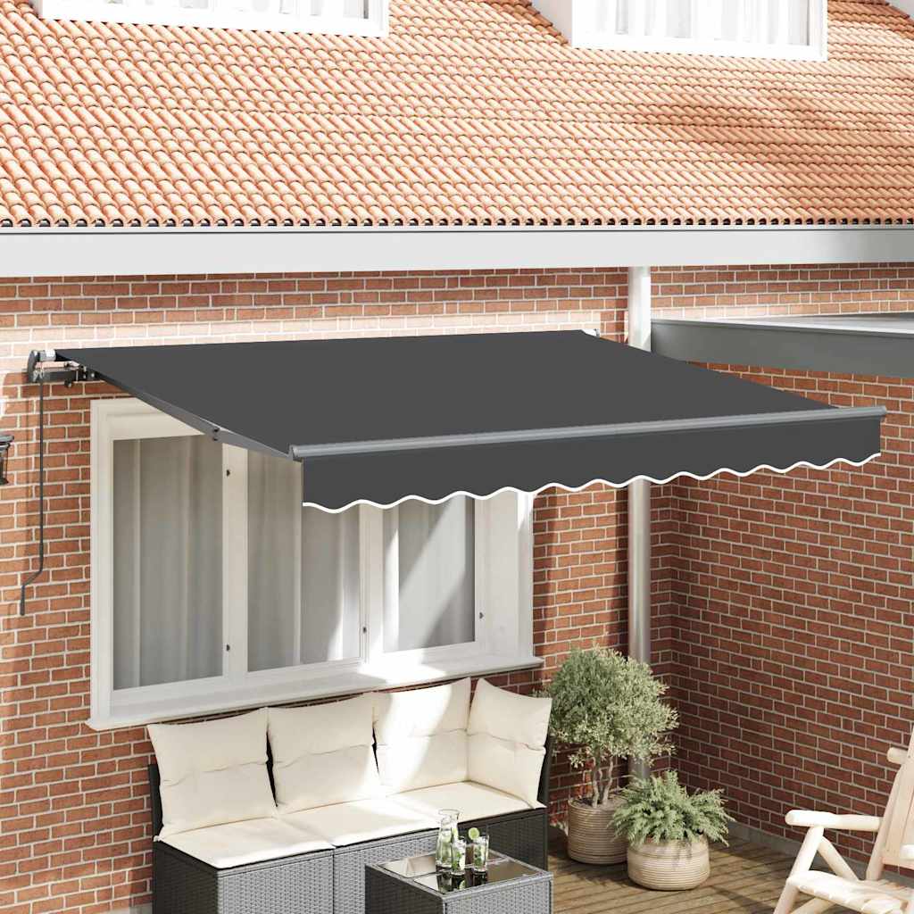 vidaXL Retractable Awning Manual Anthracite 300 x 200 cm Fabric