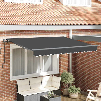 vidaXL Retractable Awning Manual Anthracite 300 x 200 cm Fabric