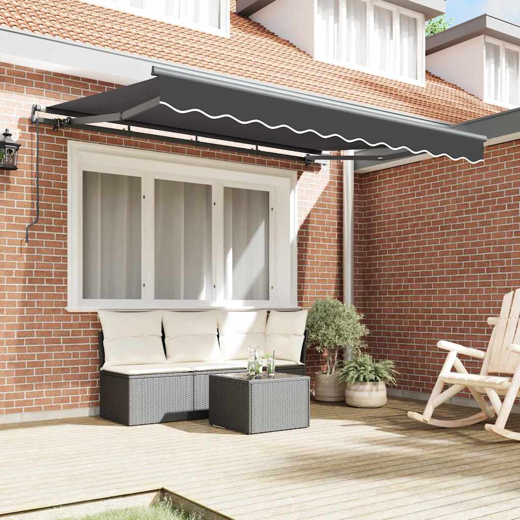 vidaXL Retractable Awning Manual Anthracite 300 x 200 cm Fabric
