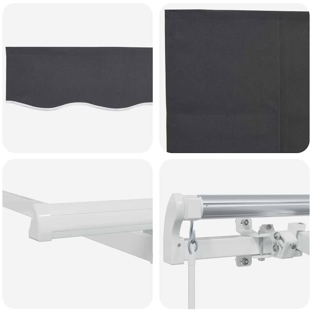 vidaXL Retractable Awning Retractable Anthracite 300 x 200 cm Fabric