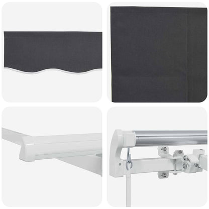 vidaXL Retractable Awning Retractable Anthracite 300 x 200 cm Fabric