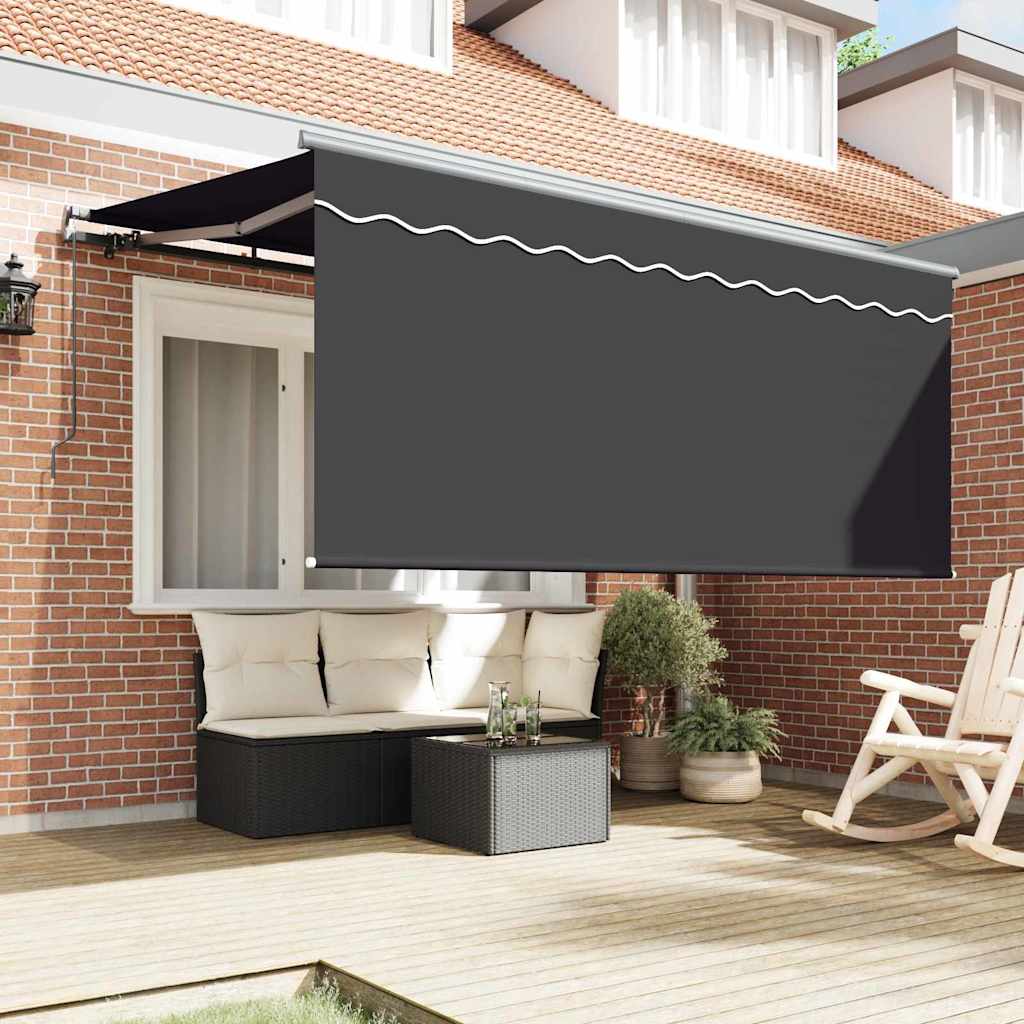 vidaXL Retractable Awning Retractable Anthracite 300 x 200 cm Fabric