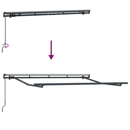 vidaXL Retractable Awning Retractable Anthracite 300 x 200 cm Fabric