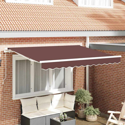 vidaXL Retractable Awning Brown 300 x 200 cm Fabric