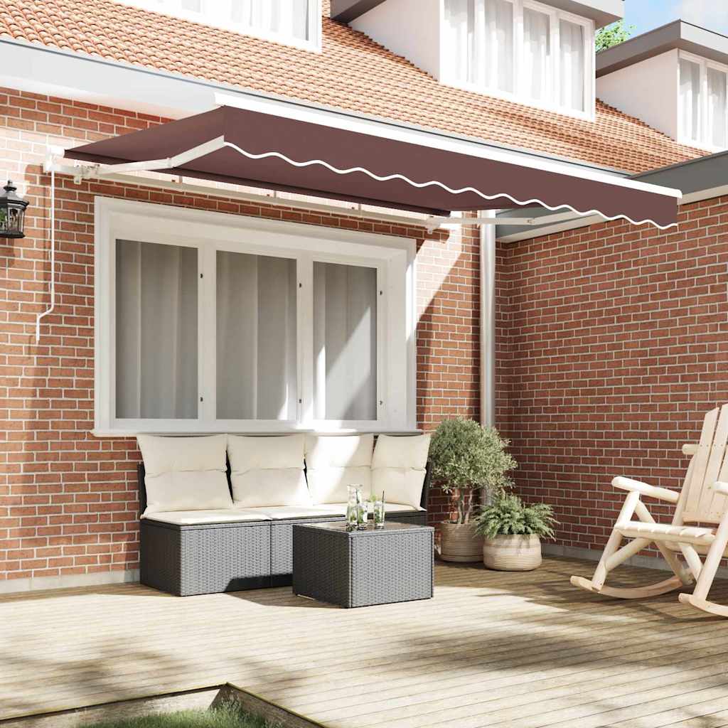 vidaXL Retractable Awning Brown 300 x 200 cm Fabric