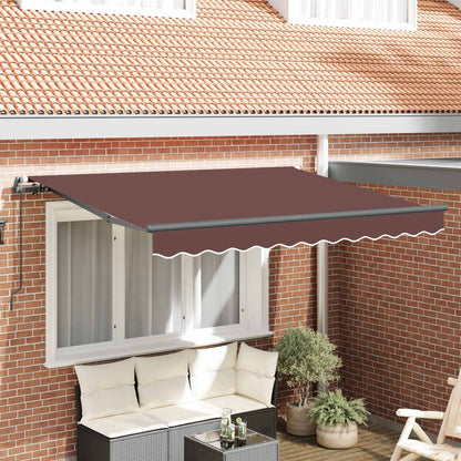 vidaXL Retractable Awning Manual Brown 300 x 200 cm Fabric