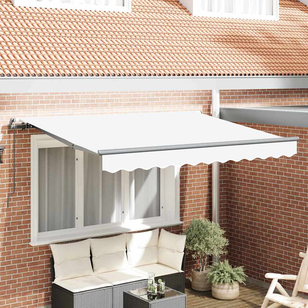 vidaXL Retractable Awning White 300 x 200 cm Fabric