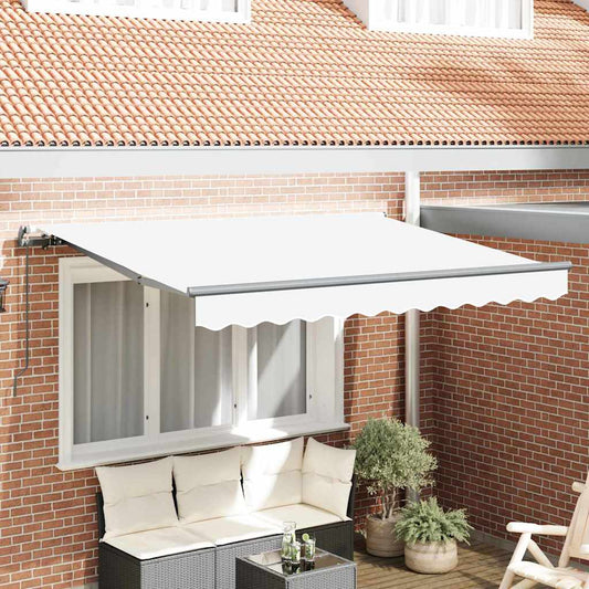 vidaXL Retractable Awning White 300 x 200 cm Fabric
