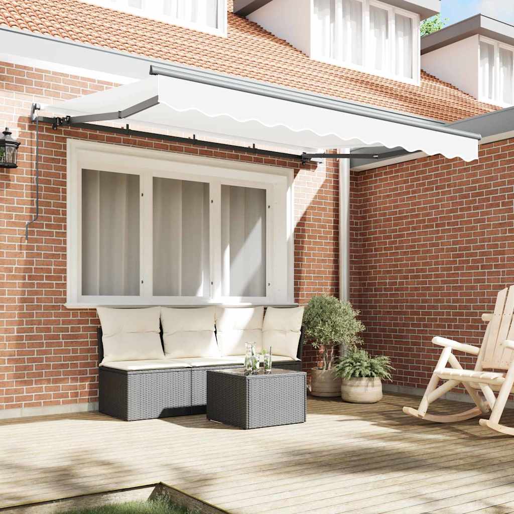 vidaXL Retractable Awning White 300 x 200 cm Fabric