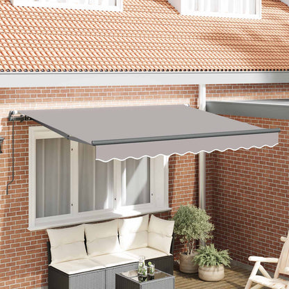 vidaXL Retractable Awning Light Grey 300 x 200 cm Fabric