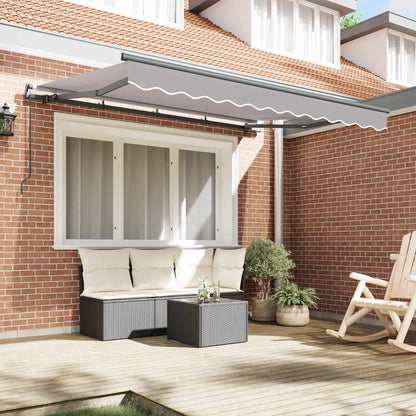 vidaXL Retractable Awning Light Grey 300 x 200 cm Fabric
