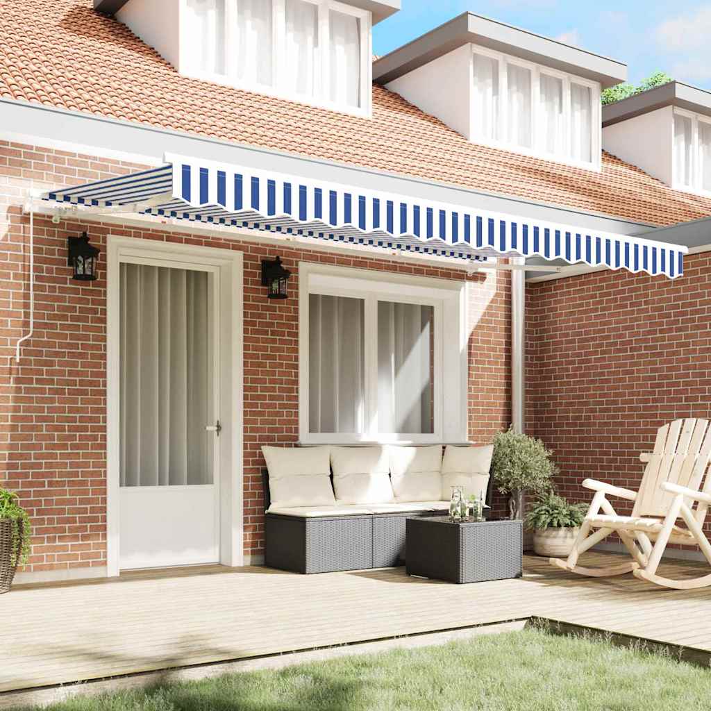 vidaXL Retractable Awning Blue 350 x 200 cm Fabric