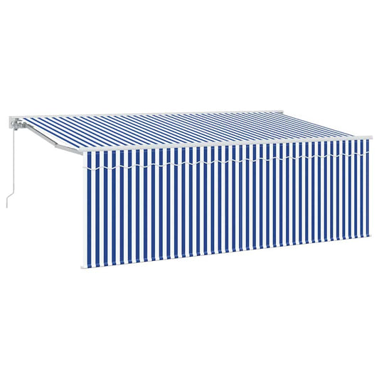 vidaXL Retractable Awning Manual Blue 350 x 200 cm Fabric