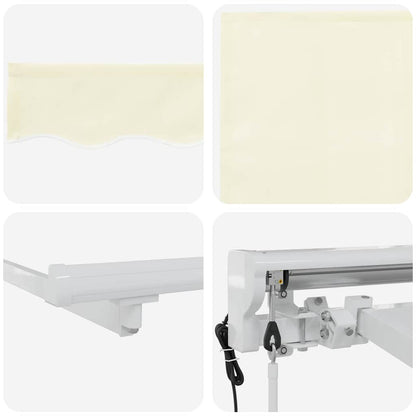 vidaXL Retractable Awning Cream 350 x 200 cm Polyester and Aluminium