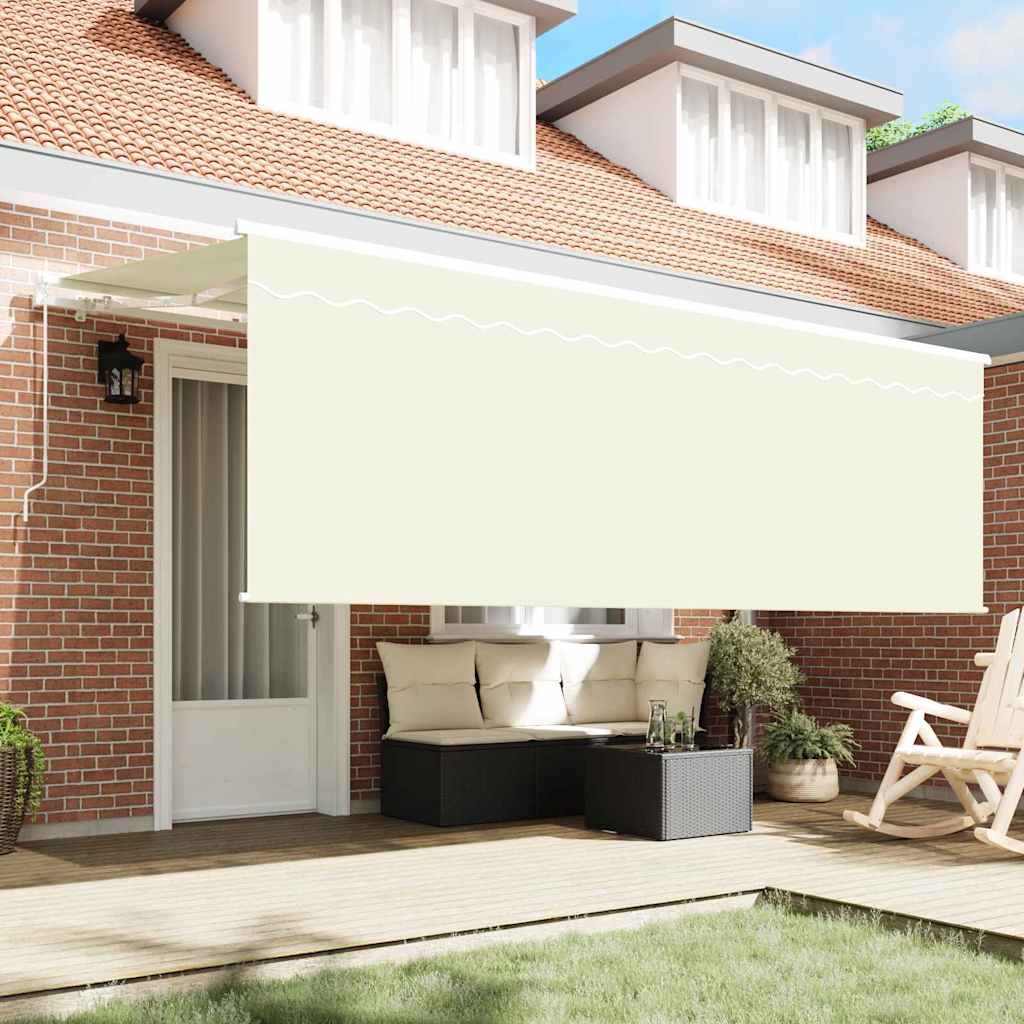 vidaXL Retractable Awning Cream 350 x 200 cm Polyester and Aluminium