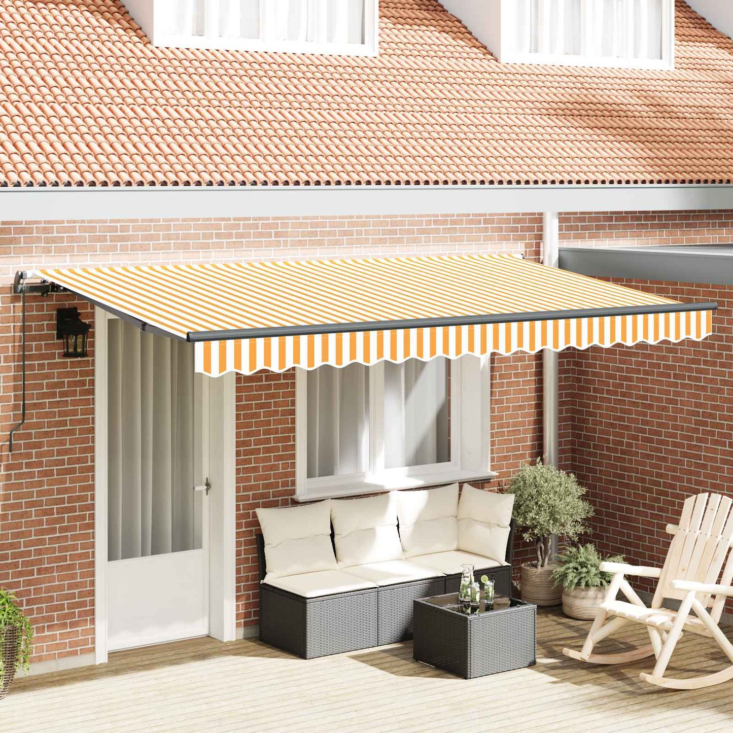 vidaXL Retractable Awning Yellow 350 x 200 cm Fabric