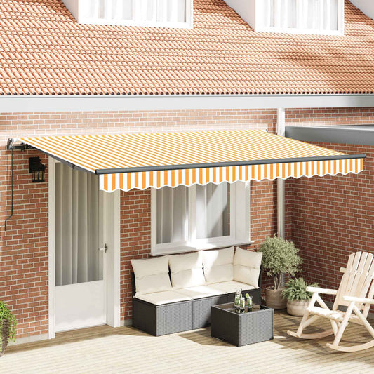 vidaXL Retractable Awning Yellow 350 x 200 cm Fabric