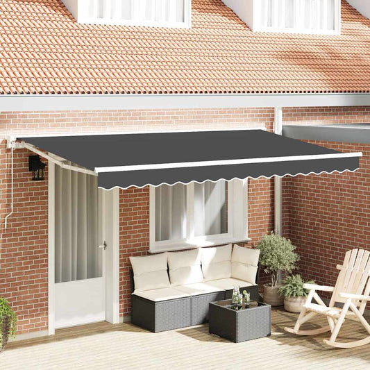 vidaXL Awning Frame Anthracite 350 x 200 cm Polyester with PU coating