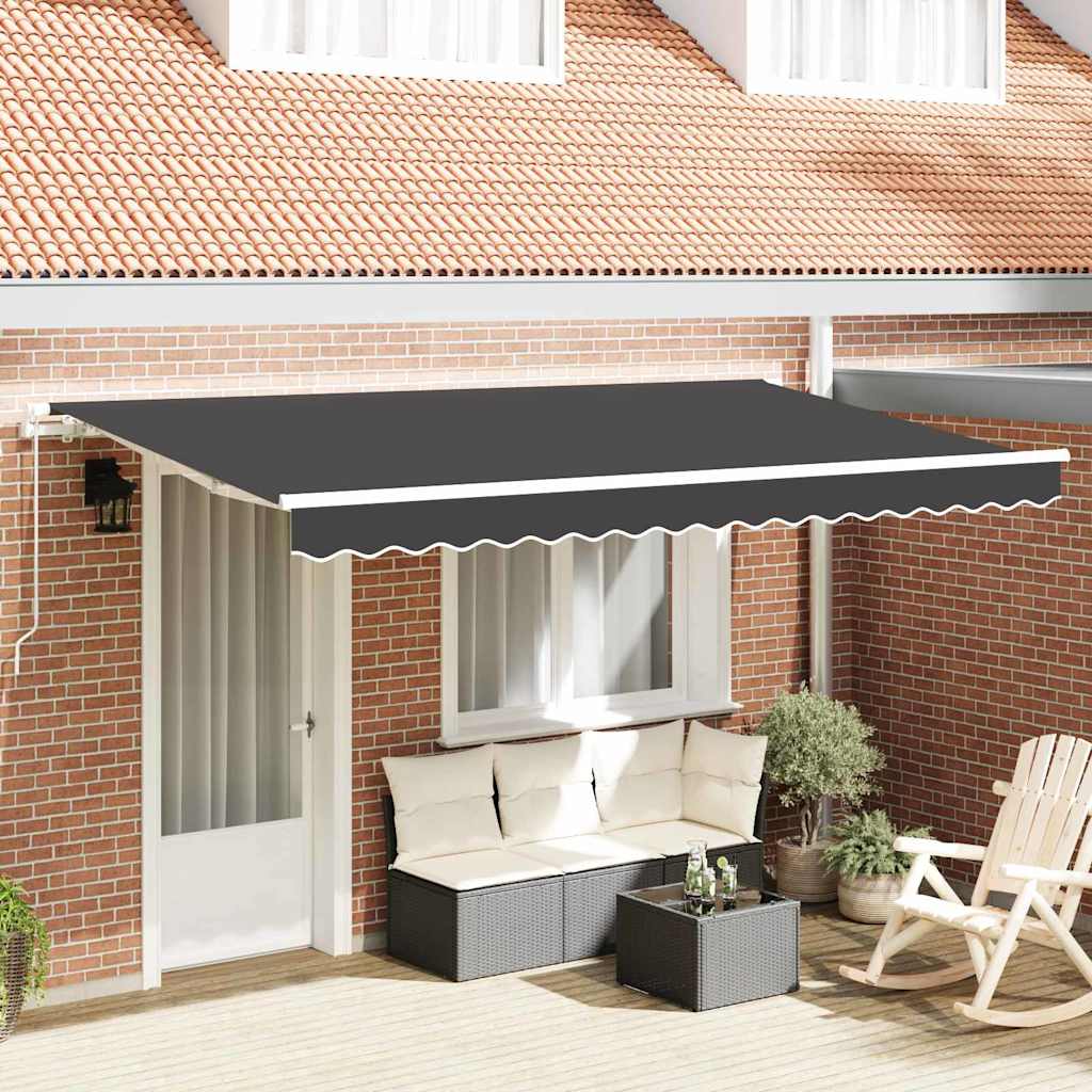 vidaXL Retractable Awning Anthracite 350 x 200 cm Fabric