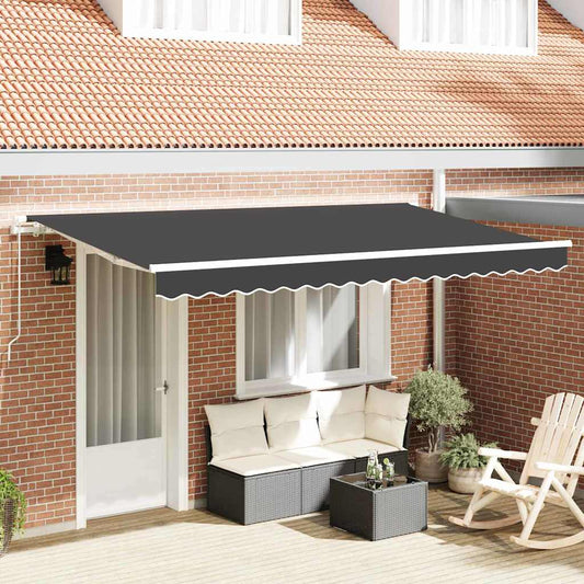vidaXL Retractable Awning Anthracite 350 x 200 cm Fabric