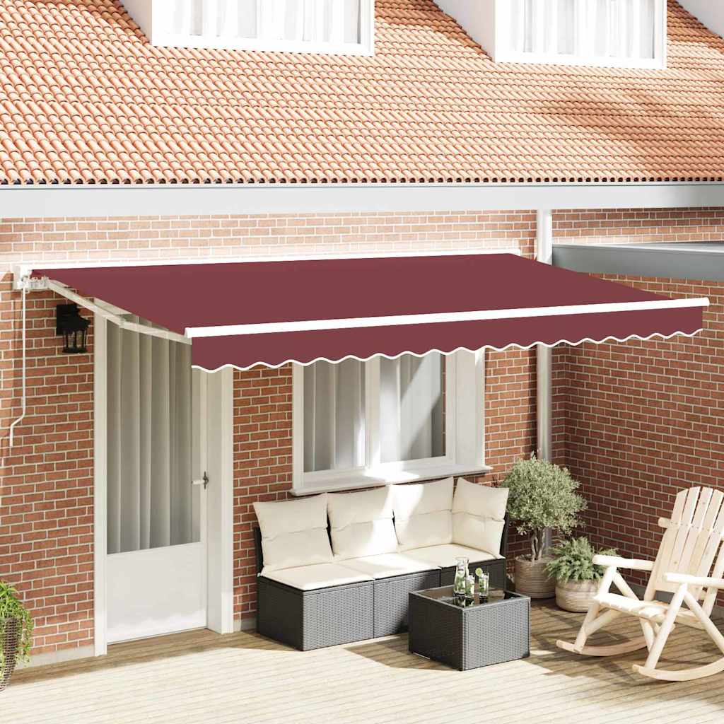 vidaXL Awning Frame Burgundy 350 x 200 cm Polyester with PU coating