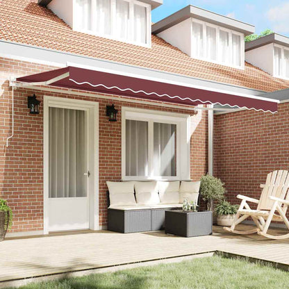vidaXL Awning Frame Burgundy 350 x 200 cm Polyester with PU coating