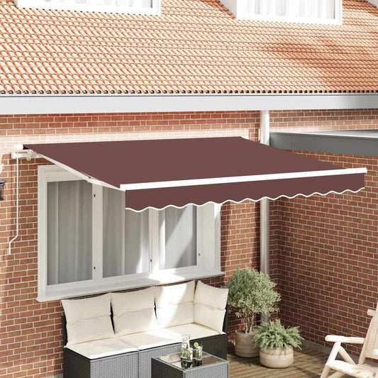 vidaXL Retractable Awning Brown 350 x 200 cm Fabric