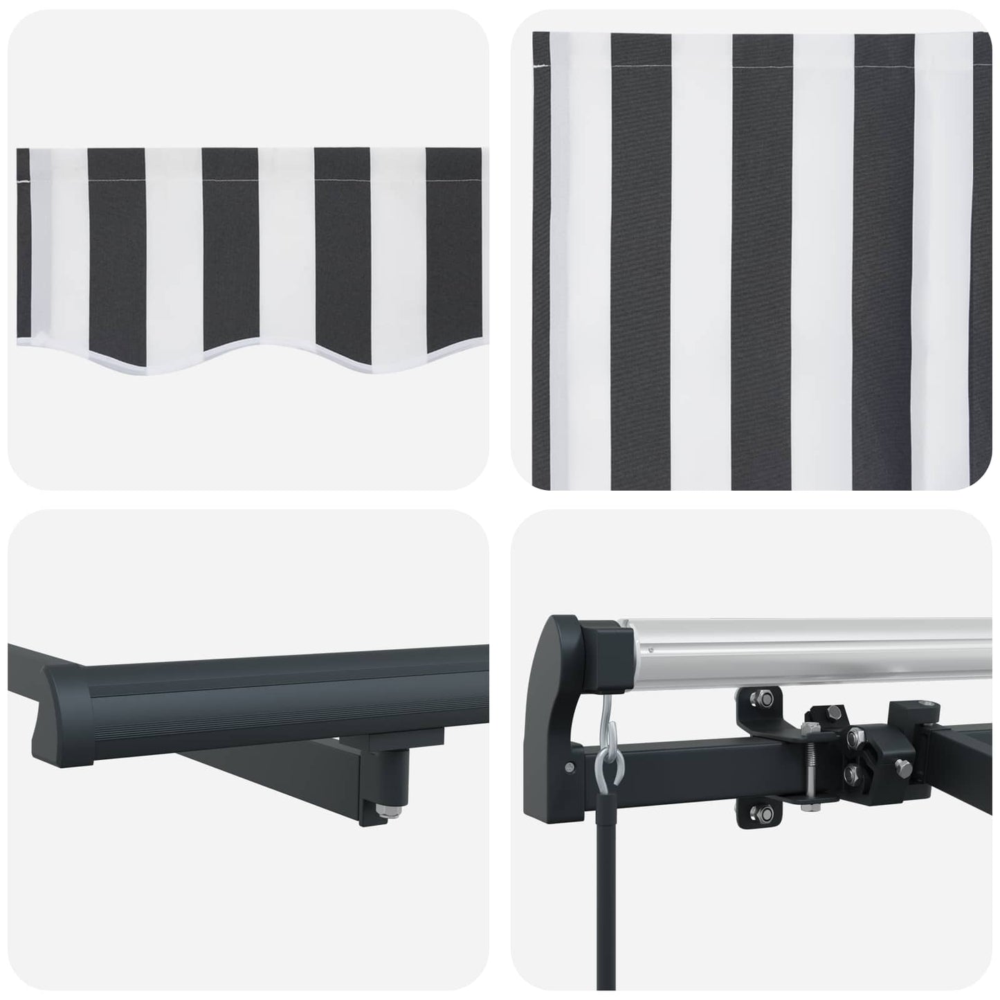 vidaXL Retractable Awning Anthracite 350 x 200 cm Fabric