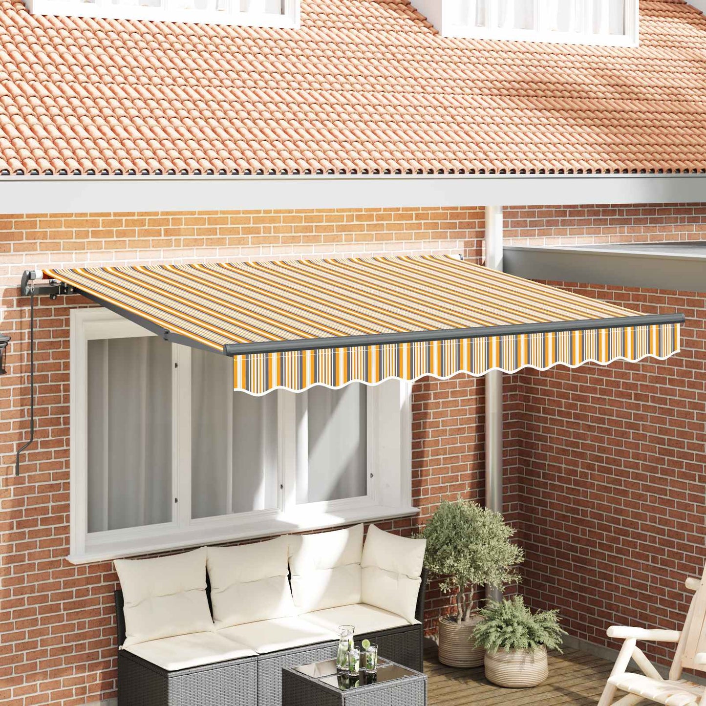 vidaXL Retractable Awning Yellow 350 x 200 cm Fabric