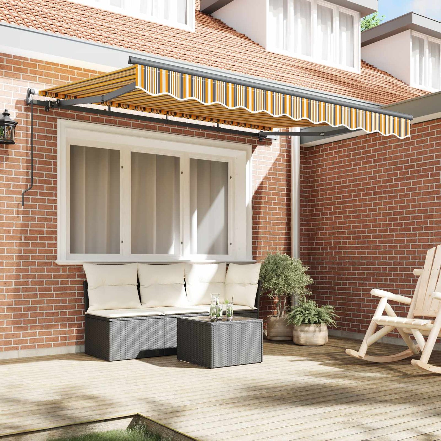 vidaXL Retractable Awning Yellow 350 x 200 cm Fabric