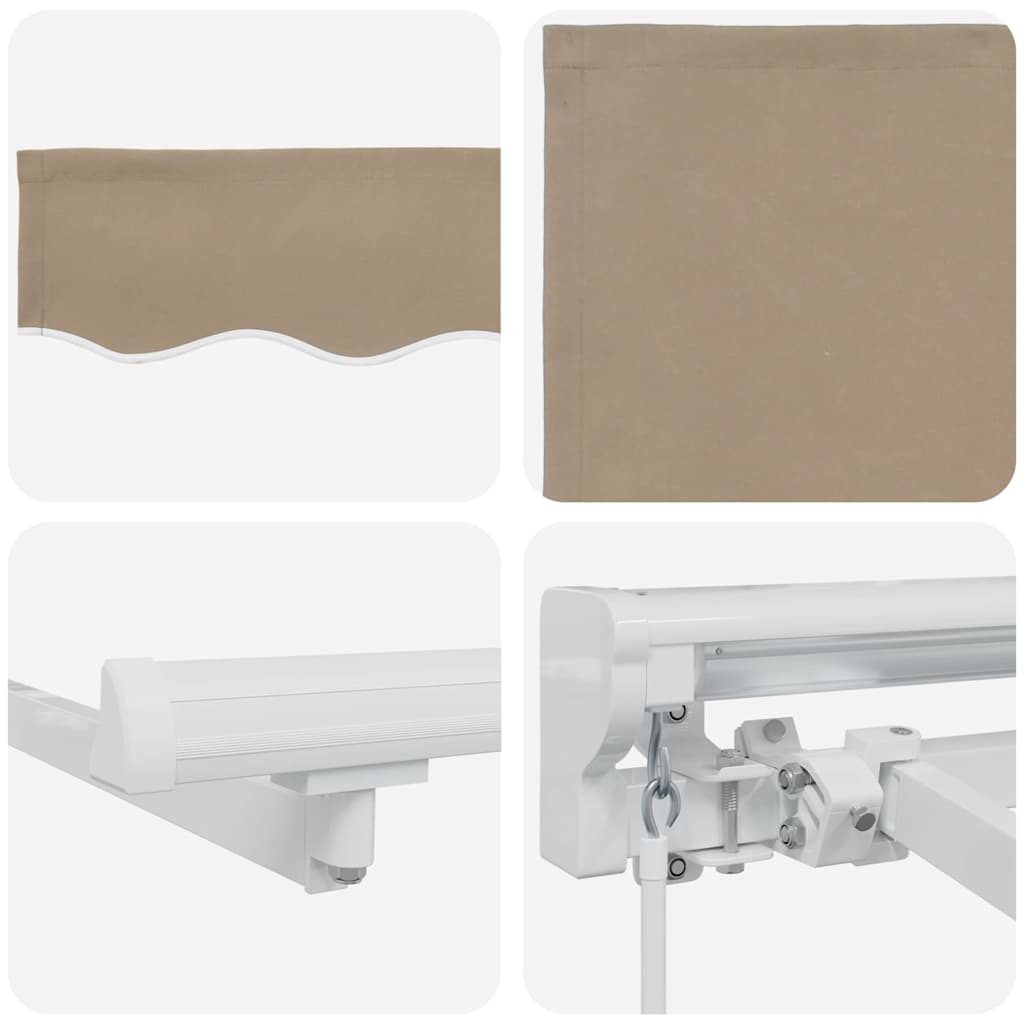 vidaXL Awning Frame Beige 350 x 200 cm Polyester with PU coating