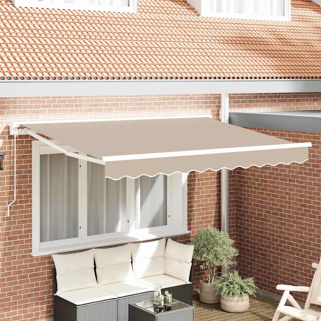 vidaXL Awning Frame Beige 350 x 200 cm Polyester with PU coating