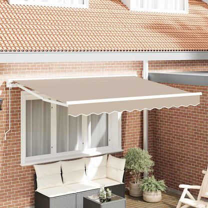 vidaXL Awning Frame Beige 350 x 200 cm Polyester with PU coating