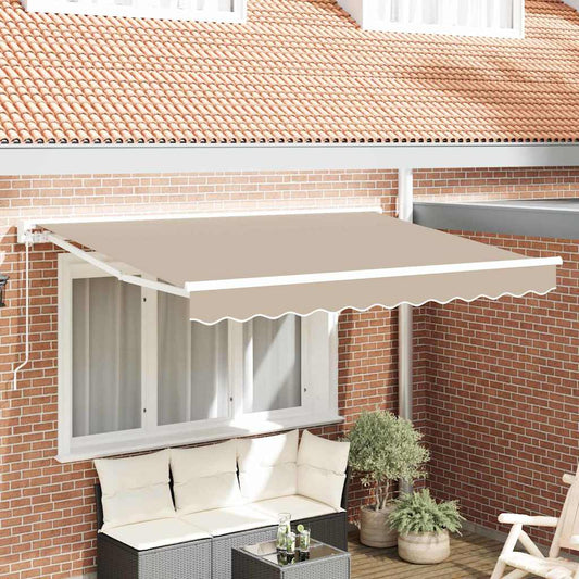 vidaXL Awning Frame Beige 350 x 200 cm Polyester with PU coating