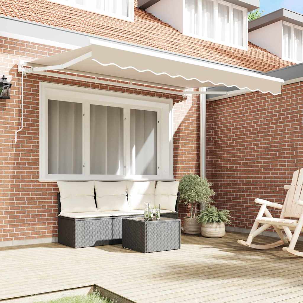 vidaXL Awning Frame Beige 350 x 200 cm Polyester with PU coating