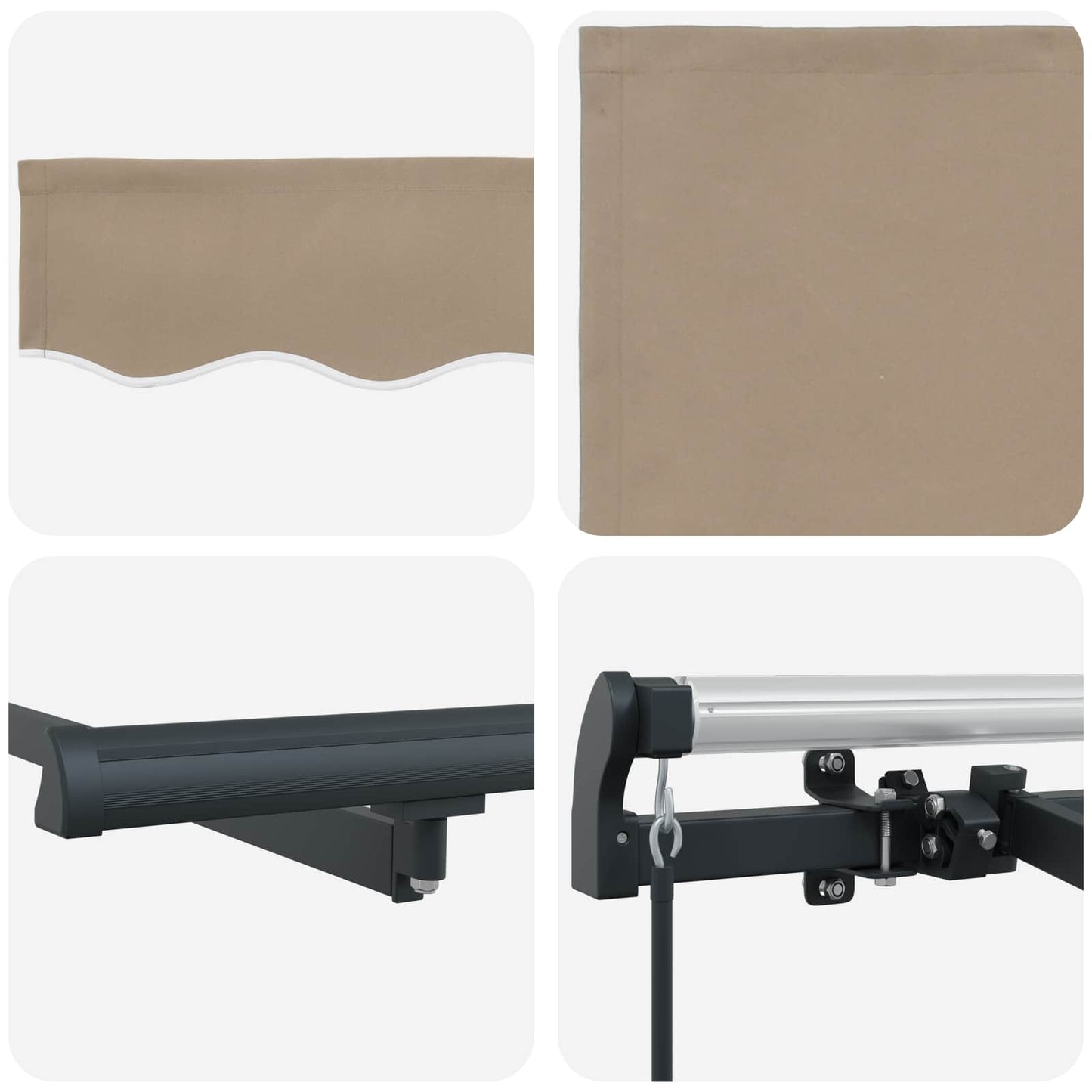 vidaXL Retractable Awning Beige 350 x 200 cm Fabric